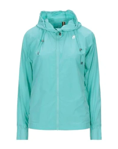 Shop K-way Jackets In Turquoise