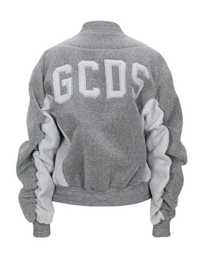 Shop Gcds Woman Jacket Silver Size Xs Polyamide, Polyurethane, Metallic Fiber