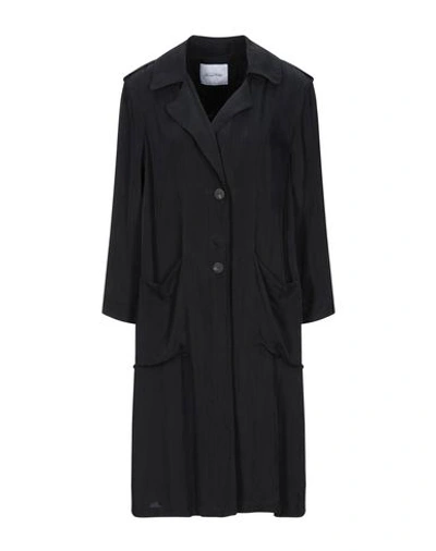 Shop American Vintage Woman Overcoat Black Size Xs/s Viscose, Cupro