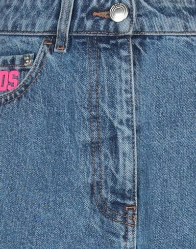 Shop Gcds Woman Denim Shorts Blue Size 29 Cotton