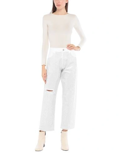 Shop Onedress Onelove Woman Jeans White Size 28 Cotton