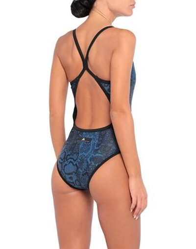 Shop Adidas By Stella Mccartney One-piece Swimsuits In Dark Blue