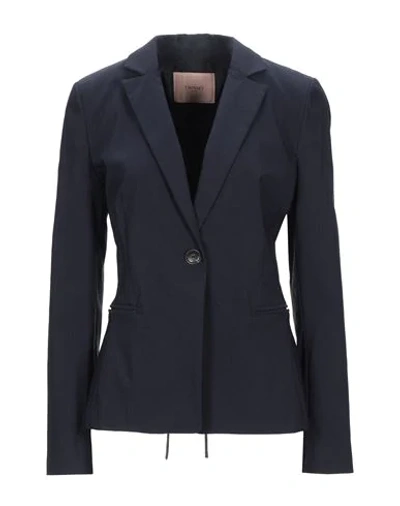 Shop Twinset Woman Blazer Midnight Blue Size 12 Viscose, Polyamide, Elastane, Polyester