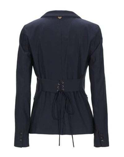 Shop Twinset Woman Blazer Midnight Blue Size 12 Viscose, Polyamide, Elastane, Polyester