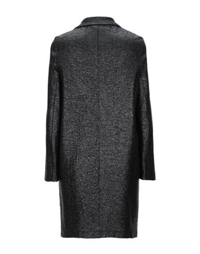 Shop Harris Wharf London Woman Overcoat & Trench Coat Black Size 2 Cotton, Polyamide
