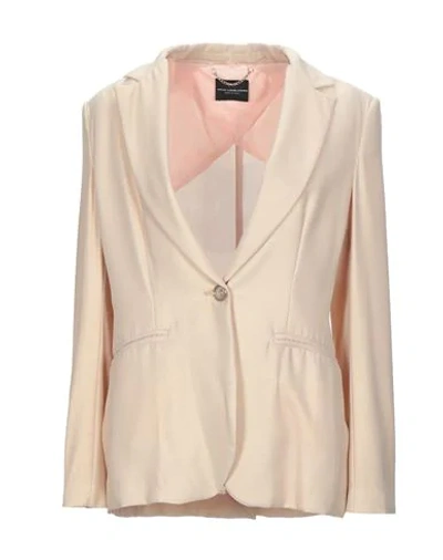 Shop Atos Lombardini Woman Blazer Sand Size 8 Polyester In Beige