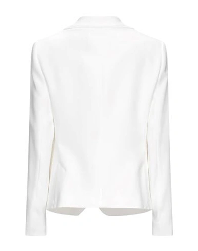 Shop Emporio Armani Woman Blazer White Size 10 Viscose, Acetate, Elastane, Mulberry Silk, Polyester
