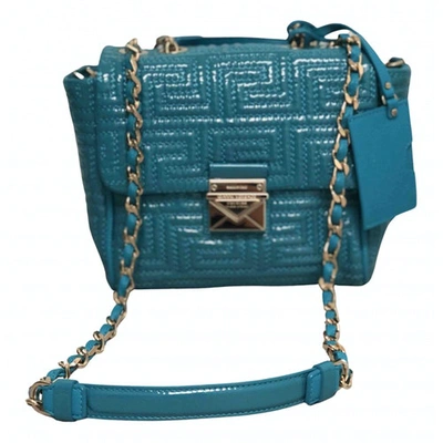 Pre-owned Versace Turquoise Patent Leather Handbag