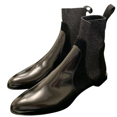 Pre-owned Emporio Armani Black Leather Boots