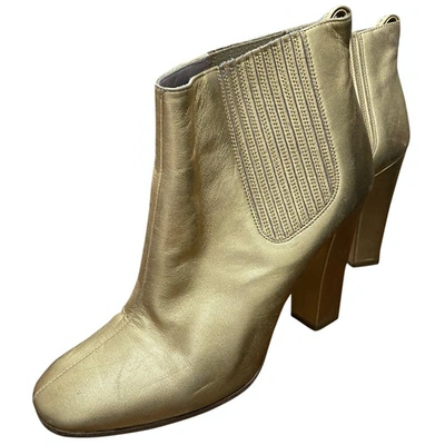 Pre-owned Marc By Marc Jacobs Leather Ankle Boots In Gold