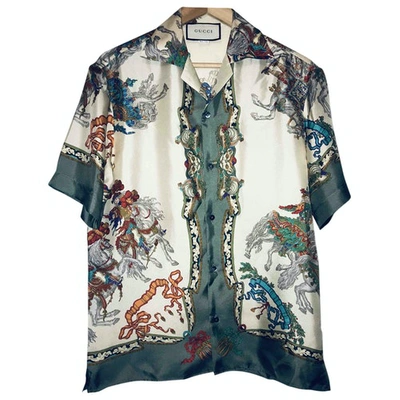 Shop GUCCI 2024 SS Optical print silk shirt (718208 ZAO2O 5936) by EMito