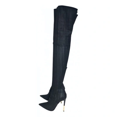 Pre owned Pierre Balmain Black Water Snake Boots ModeSens