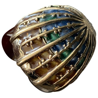 Pre-owned Bernard Delettrez Multicolour Silver Ring
