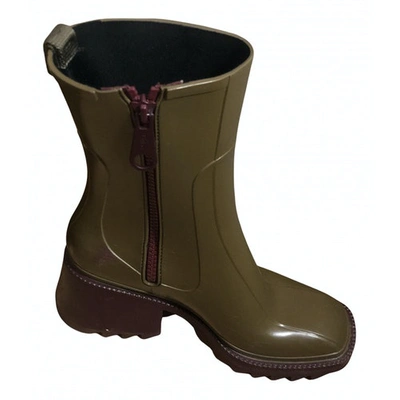 Pre-owned Chloé Betty Khaki Rubber Boots