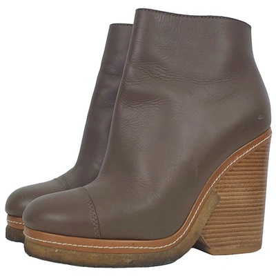 Pre-owned Marc By Marc Jacobs Leather Ankle Boots In Brown