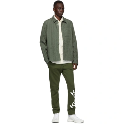 Shop Kenzo Khaki Fleece Big X Lounge Pants In 51 Dark Kha