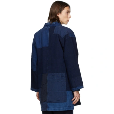 BLUE BLUE JAPAN 蓝色 HAORI 拼布大衣