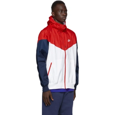 Nike Men's Sportswear Colorblocked Windrunner Jacket In White/university Red/midnight  Navy | ModeSens