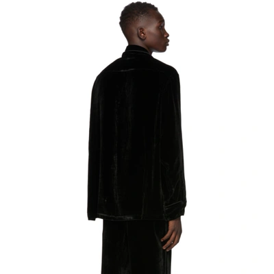 Shop Cmmn Swdn Black Crushed Velvet Jace Shirt