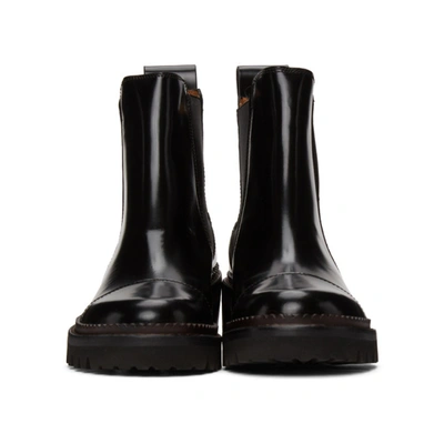 Shop See By Chloé Black Leather Mallory Ankle Boots In 999 Black