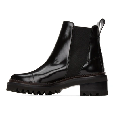 Shop See By Chloé Black Leather Mallory Ankle Boots In 999 Black