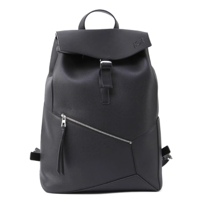 Shop Loewe Puzzle Backpack In Grained Calfskin In Black