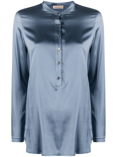 Shop Blanca Vita Carola Silk Blouse In Grey