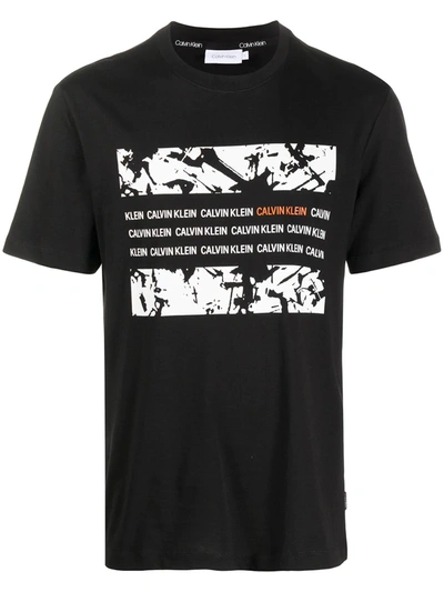 Shop Calvin Klein Organic Graphic Box T-shirt In Black