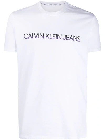Shop Calvin Klein Jeans Est.1978 Logo Print T-shirt In White