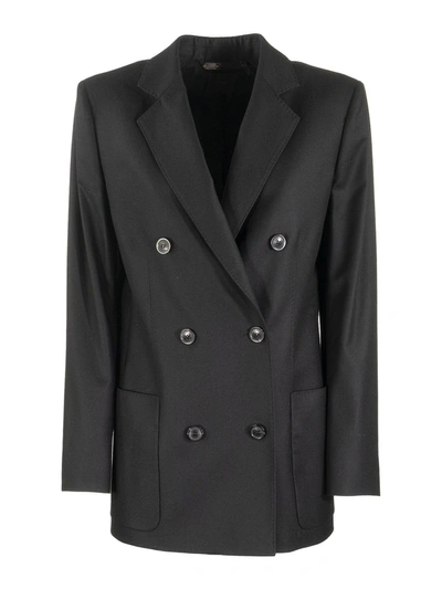 Shop Agnona Flannel Blazer In Black