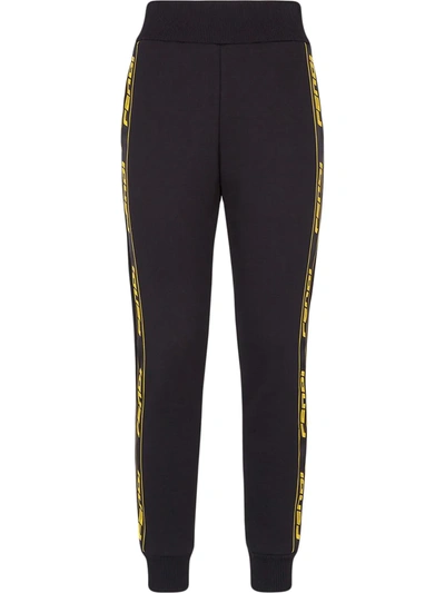 Shop Fendi Side-panel Track Pants In Black