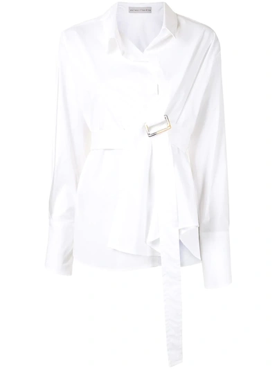 Shop Palmer Harding Calli Wraparound Long-sleeve Shirt In White