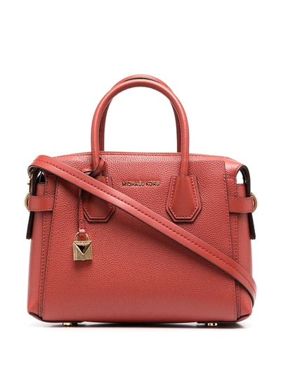 Shop Michael Michael Kors Leather Tote Bag In Red