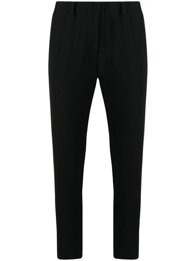 Shop Blanca Vita Side-strip Slim Trousers In Black