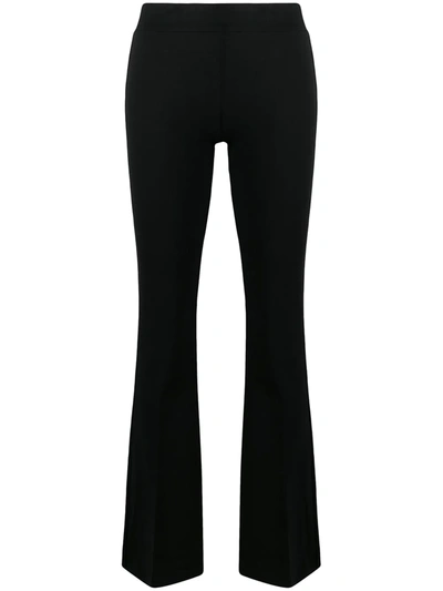 Shop Blanca Vita Flared Slim-fit Trousers In Black