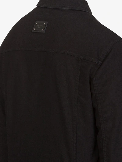 Shop Dolce & Gabbana Button-up Denim Jacket In Black