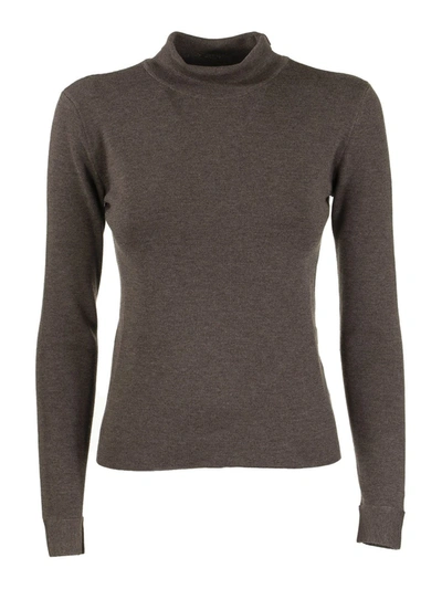 Shop Agnona Wool Blend Jumper In Brown