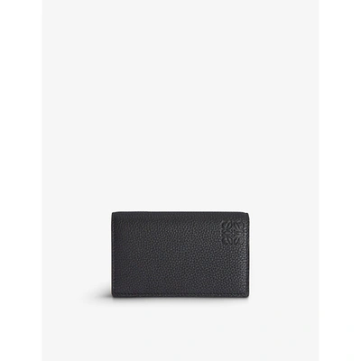 Shop Loewe Logo-embossed Leather Business Card Holder