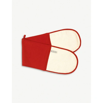 Le Creuset Double Cotton And Nylon Oven Glove In Cerise