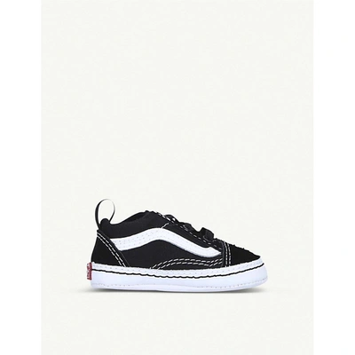 Shop Vans Boys Blk/white Kids Old Skool Canvas And Leather Trainers 6 Months