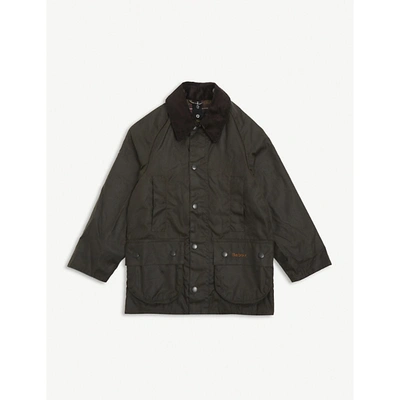 Shop Barbour Boys Olive Kids Beaufort Waxed Cotton Jacket 6-15 Years L