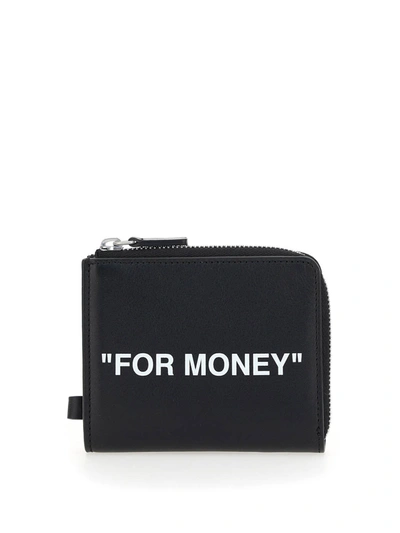 Shop Off-white Quote Chain Wallet In Black