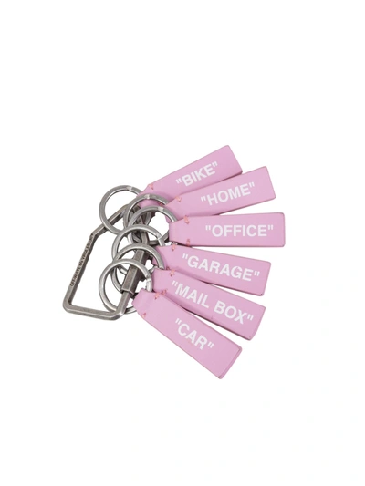 Shop Off-white Label Keychain In Pink