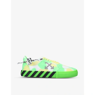 Shop Off-white Vulcanized Tie-dye Canvas Trainers In Green