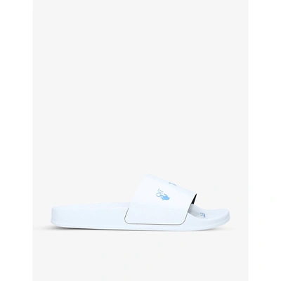 Shop Off-white Logo-print Rubber Sliders In White