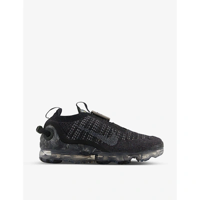 Shop Nike Vapormax 2020 Flyknit Woven Trainers In Black+off+noir+black