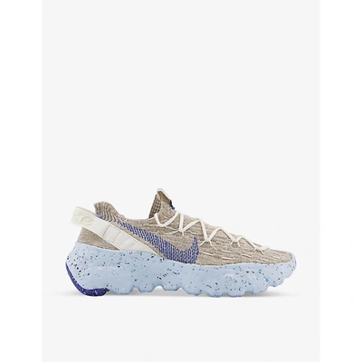 Shop Nike Space Hippie 4 Recycled Yarn Trainers In Sail Astronomy Blue Foss