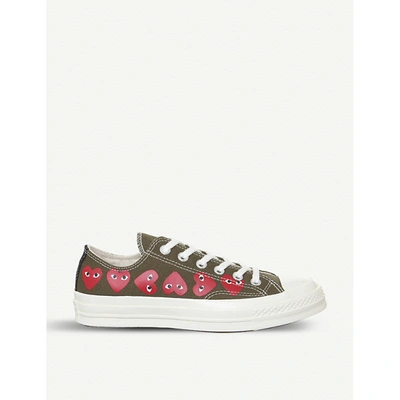 Shop Comme Des Garçons Play X Converse Canvas Low-top Trainers