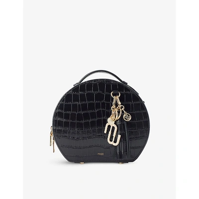 Shop Maje Hotbox Croc-embossed Leather Shoulder Bag