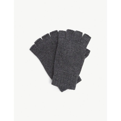 Shop Johnstons Womens Dark Granite Joe Fingerless Cashmere Gloves